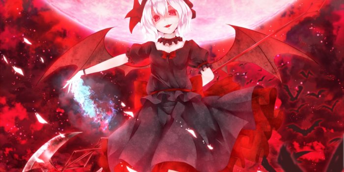 1800x1306 Animal bat dabadhi dress moon red eyes remilia scarlet touhou