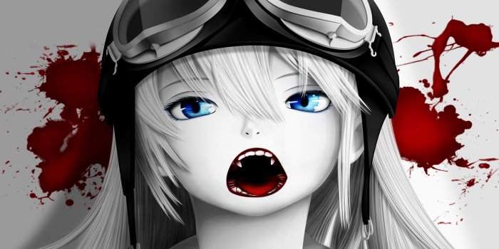 2560x1600 Anime Girl Vampire Blood Glasses Mask - Free Stock Photos, Images