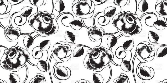 1200x1200 Seamless White Wallpaper With Black Roses Vector Image - Rose