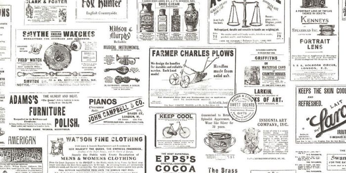 1000x1000 Adamstown Ivory Vintage Newspaper Wallpaper