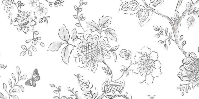 1877x1693 Modern Farmhouse Wallpaper - Black White Hand Drawn Floral Toile, French  Cottage Shabby Chic Vintage Botanical - 5
