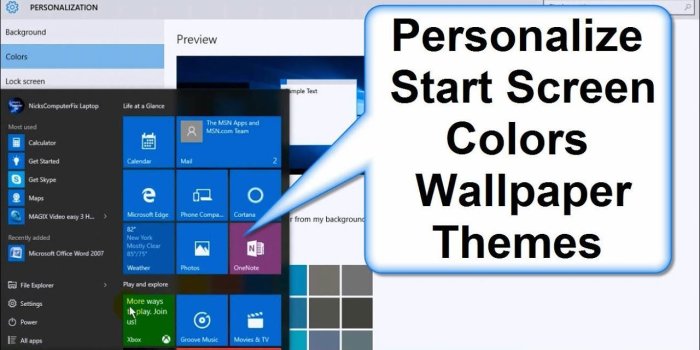 1280x720 How to Change Windows 10 Start Screen Colors, Background, Wallpaper &  Themes - Easy How To