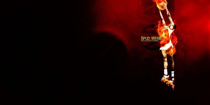 1244x700 Slam dunk nba basketball atlanta hawks spud webb dunk wallpaper