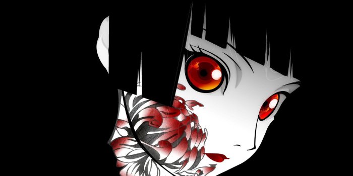 1920x1200 Enma Ai, Anime girls, Anime, Jigoku Shoujo, Simple background, Red