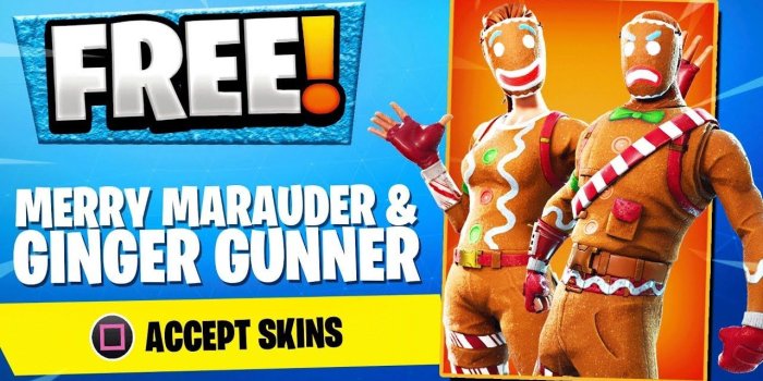 1280x720 How to get the MERRY MARAUDER Skin in Fortnite FREE! Gingerbread Man Skin  (Season 5 Gifting System)