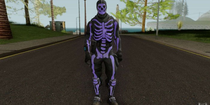 1920x1080 Purple Skull Trooper Style Fortnite for GTA San Andreas