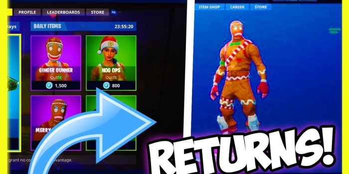 1280x720 FORTNITE GINGERBREAD MAN SKIN is COMING BACK! (Fortnite MERRY MARAUDER SKIN  RETURNING)