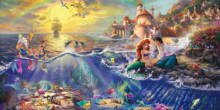 1332x850 Wallpaper castle, cartoon, rainbow, sail, Prince, painting, Princess