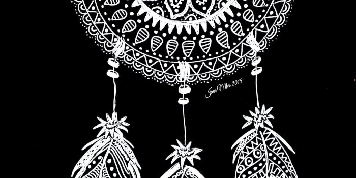 2300x3422 Dreamcatcher (white on black) | Favorite pictures in 2019 | Mandala