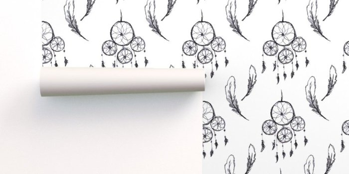 1024x1024 Dream catcher Black & White on Isobar by averielaneboutique