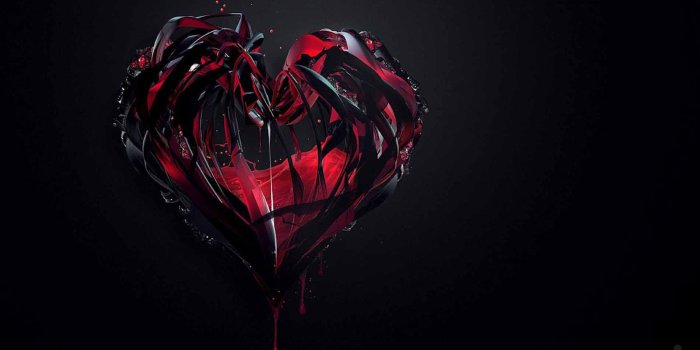 1900x1200 Red Heart Black Backgrounds