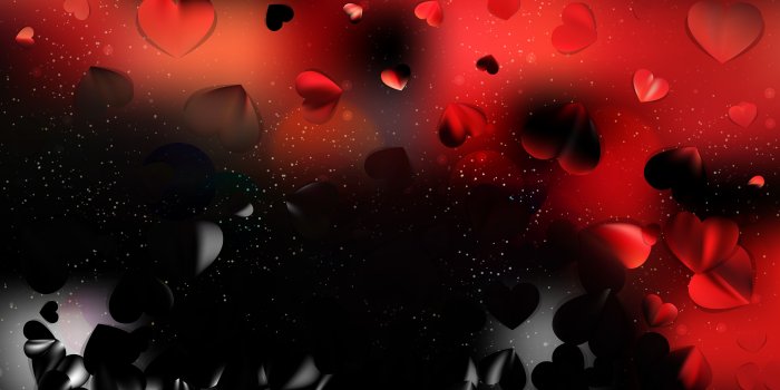 8000x4500 Red and Black Heart Wallpaper Background