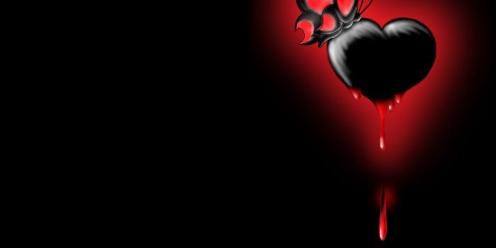 1024x768 Black With Heart Wallpapers HD