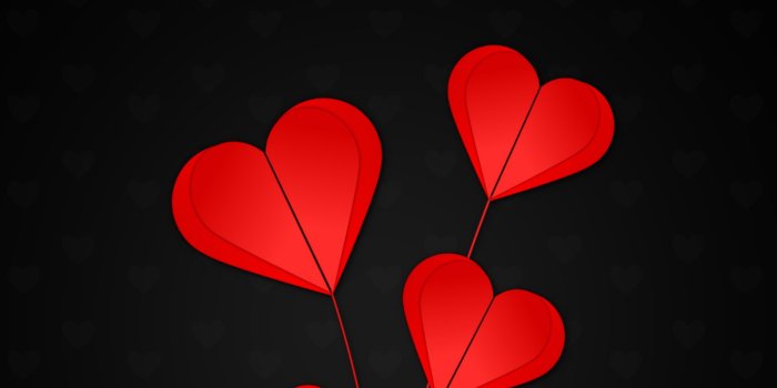 3840x2400 Download wallpaper 3840x2400 hearts, red, black background 4k ultra