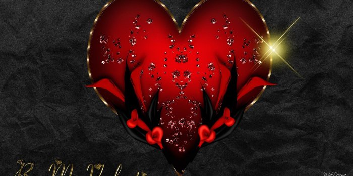 1920x1080 Red Heart On Black Silk HD desktop wallpaper : Widescreen : High