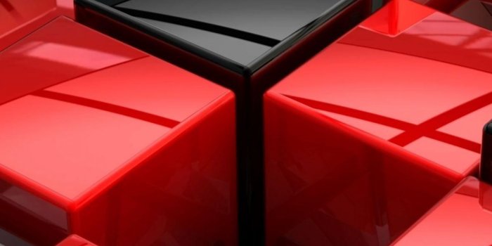 1440x2960 Red and Black Glass Squares 3D Desktop HD Wallpaper