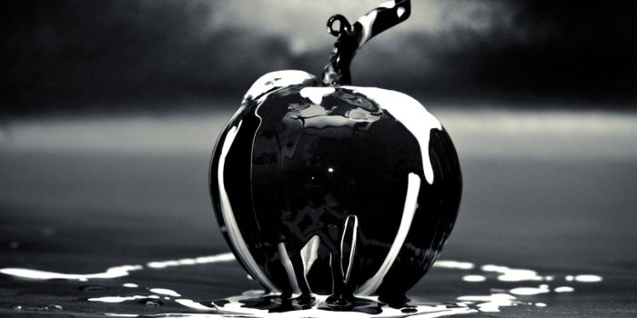 1280x720 Art, Creative, Apple, Glass, HD Grayscale Images, Monochrome