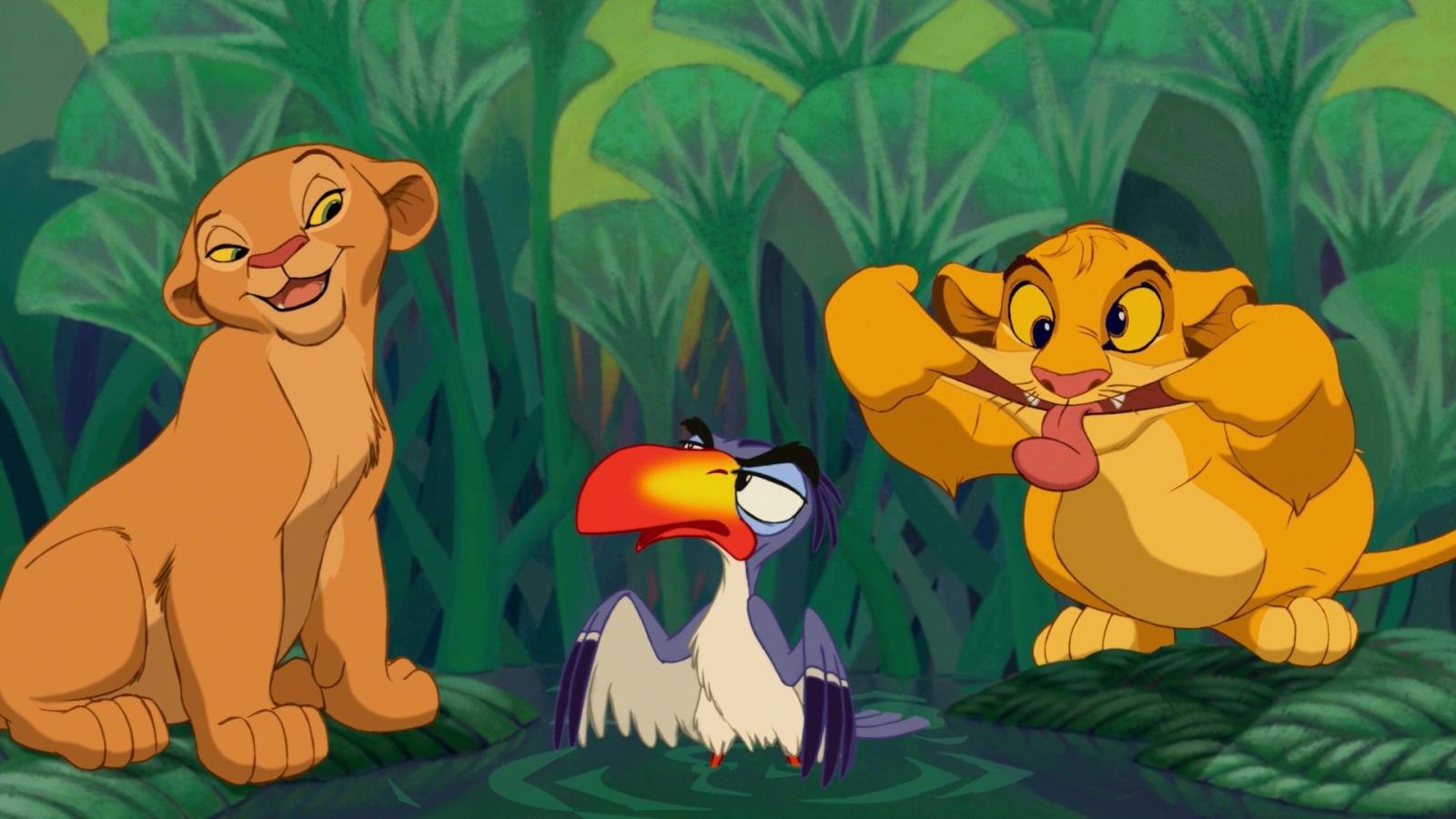 1920x1080 Zuzu being annoyed by Simba and Nala as they were cubs - The Lion