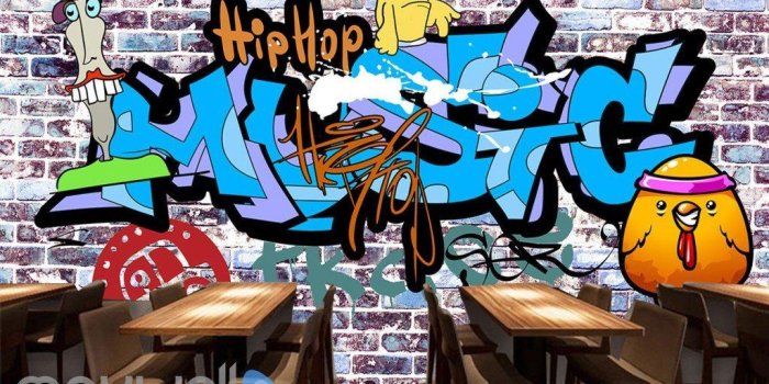 1024x772 3D Graffiti Letters Bricks Wall Murals Wallpaper Wall Art Decals Decor  IDCWP-TY-000133