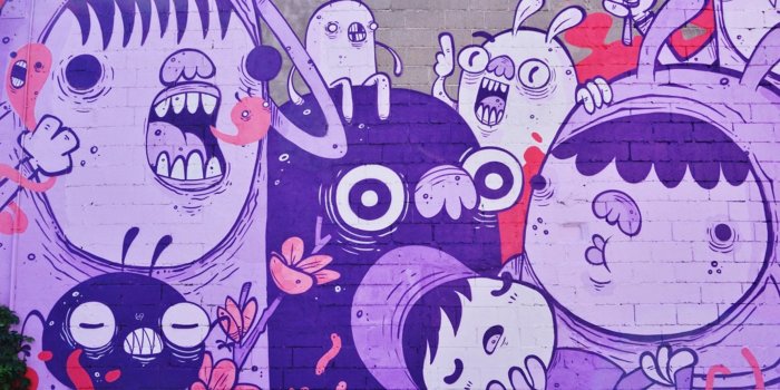 2423x1615 3D Graffiti Cartoon Characters 422 Garage Door Mural | AJ Wallpaper