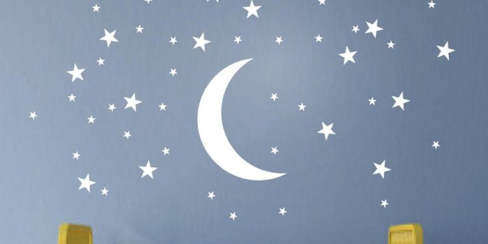 1000x800 50 Stars And Moon Wall Stickers For Kids Room Creative White Stars Baby  Wall Decals Nursery Wall Art Decor Mural Wallpaper D857