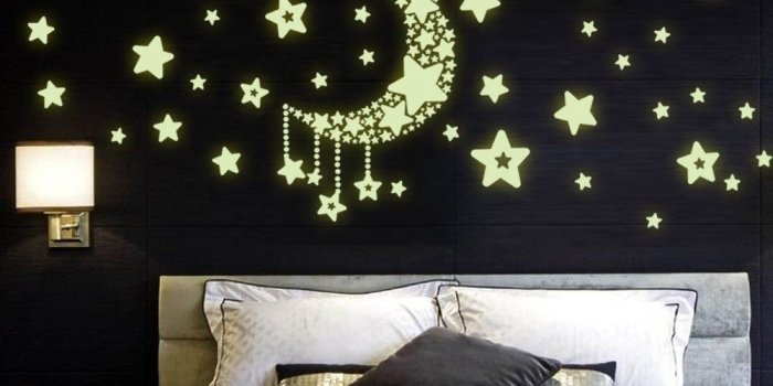 1000x1000 Luminous Stars Moon Wall Stickers Home Glow In The Dark Stars For Kids Baby  Room