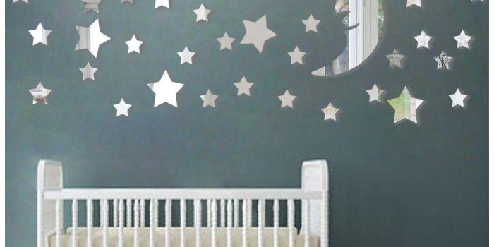 1000x1000 buy Moon and Stars Wall Stickers 30cm Largest Moon with 66 Pcs