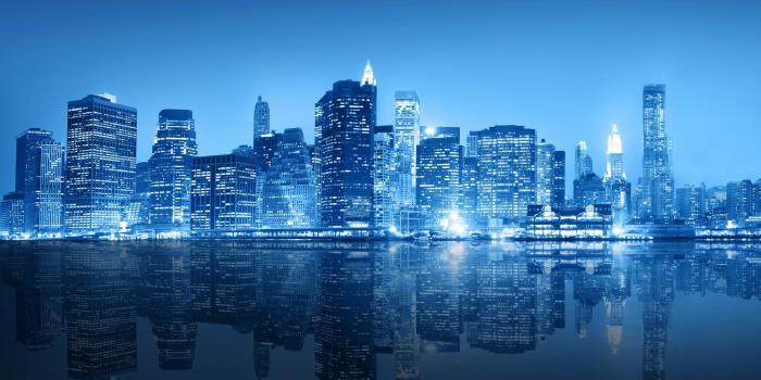 2560x1600 New York City Blue Night Skyline Wallpaper free desktop backgrounds