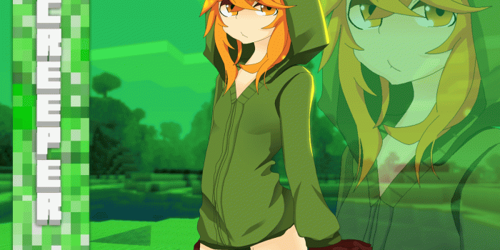 1280x960 minecraft anime girls | Minecraft - Creeper Girl by Bennjo
