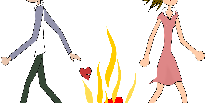 1381x1085 Cute Sad Couple Hd Wallpaper Cartoon For Free Download - Breakup