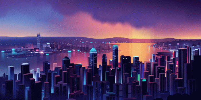 1920x1080 Neon Hong Kong Skyline (by Romain Trystram) [1920x1080] : wallpapers