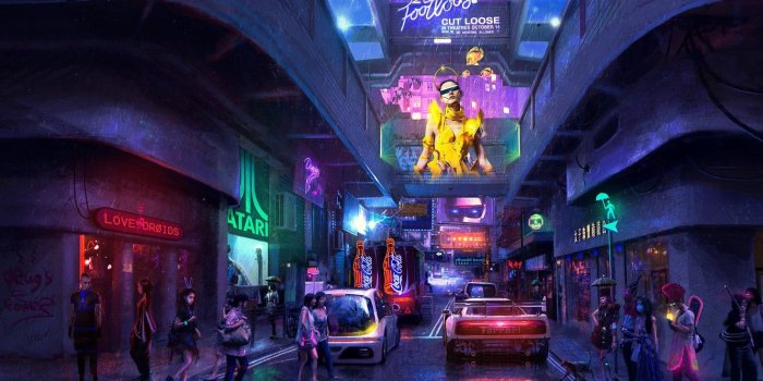 1332x850 Wallpaper sci-fi, neon, cyberpunk, dystopia, artwork, hong kong