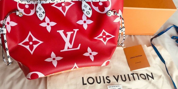 1600x1200 Louis Vuitton Neverfull MM giant monogram red M44567 - Brand New Limited  Edition