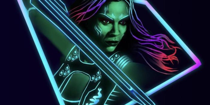 1125x1109 Aniket 3d Name Wallpaper Neon Gamora Marvelstudios - Marvel Neon