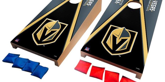 900x900 Vegas Golden Knights Desktop Triangle Cornhole Game Set