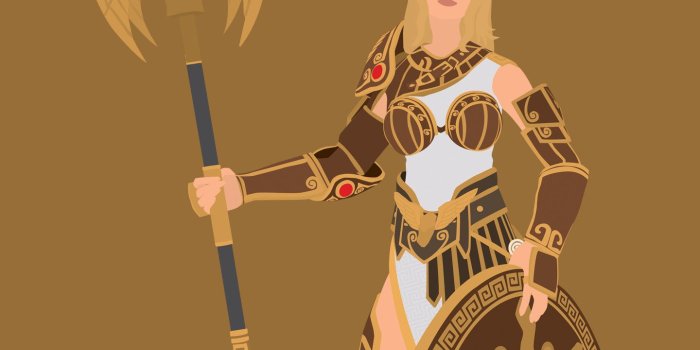 1440x2560 ArtStation - Smite | Athena Minimalist Wallpaper, Jay R