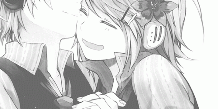 1400x792 Monochrome kawaii couple - Anime Love Wallpaper (1438x768) (156519)