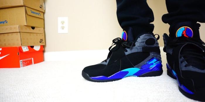 1920x1080 air jordan retro 8 aqua on feet