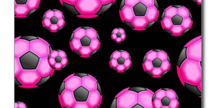 1104x1104 107 PINK SOCCER BALL SPORTS TEAM PATTERN WALLPAPER POSTCARD | Zazzle
