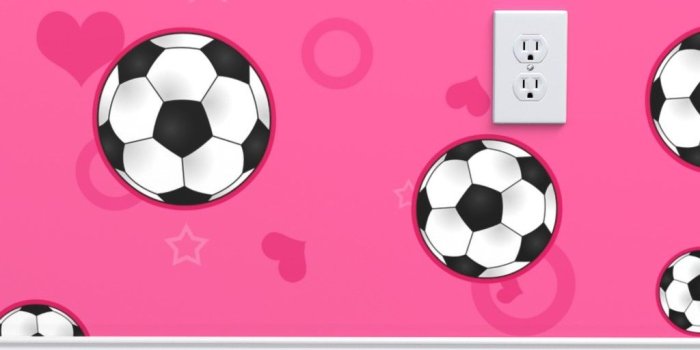 1024x1024 Soccer Ball Pattern Pink - Spoonflower