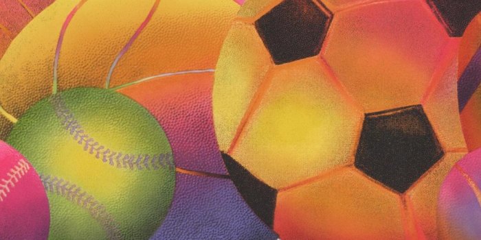 1000x1000 Colorful Football Baseball Soccer Ball Hot Pink Modern Prepasted Wallpaper  Border