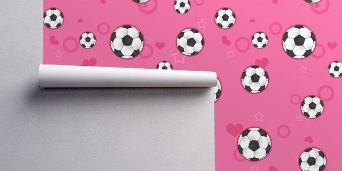 1024x1024 Soccer Ball Pattern Pink wallpaper - jannasalak - Spoonflower