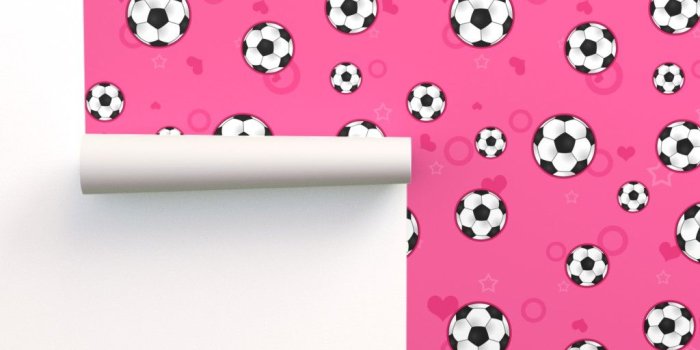 1024x1024 Soccer Ball Pattern Pink - Spoonflower