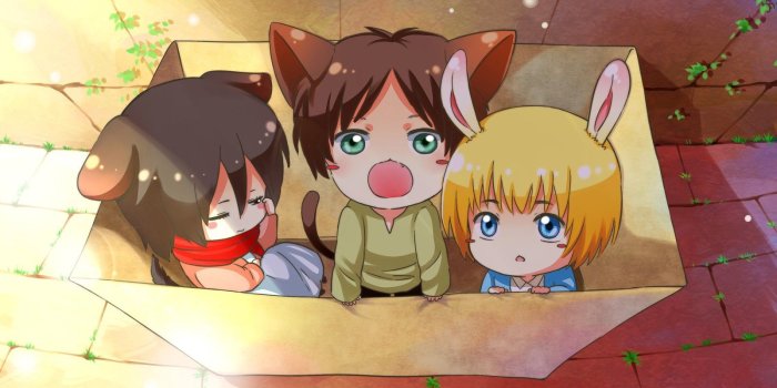 1600x1086 chibi, anime, anime boys, anime girls, Shingeki no Kyojin, Mikasa