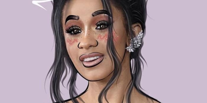 1125x1107 Cardi B drawing | cardi b ✌︎ in 2019 | Cardi b photos, Cardi b