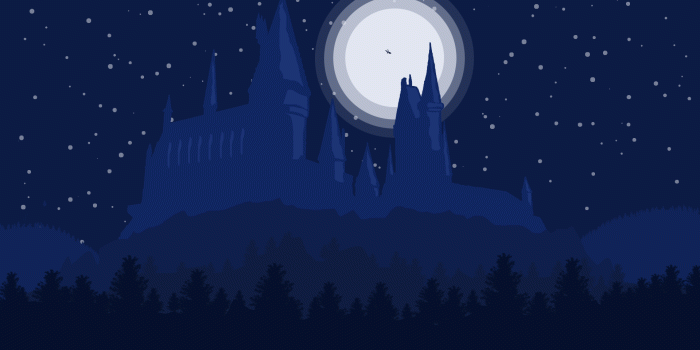 1920x1080 Hogwarts at night : harrypotter