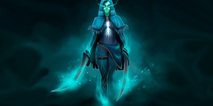 1332x850 Wallpaper black, Minimalism, Figure, Blue, Blue, Picture, Art, Dota2