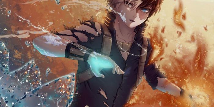 1332x850 Wallpaper art, guy, Boku no Hero Academy, Todoroki Shoto images for