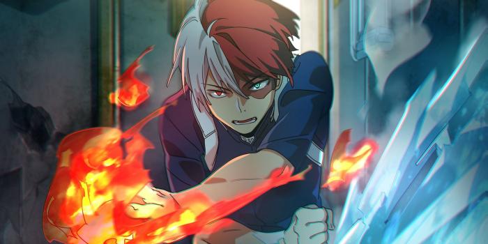 2048x1152 Download 2048x1152 wallpaper shouto todoroki, angry, my hero