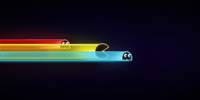 1920x1080 Pacman, #minimalism, #black, #GameBoy, #blue, #video games, #old